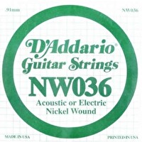 D'Addario NW036 Nickel Wound Elektro Gitar Tek Tel