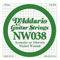 D'Addario NW038 Nickel Wound Elektro Gitar Tek Tel
