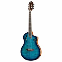 Ortega TourPlayer Deluxe RTPDLX- FMA Blue Burst Elektro Klasik Gitar