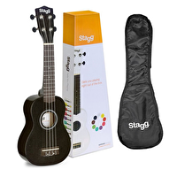 Stagg US-NIGHT Siyah Soprano Ukulele - Çanta