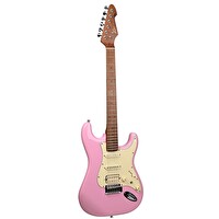 Peavey Raptor Lightning Bolt ST HSS Stratocaster Elektro Gitar Pembe