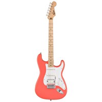 Squier Sonic Stratocaster HSS Akçaağaç Klavye Beyaz Pena Koruyuculu Tahiti Mercanı Elektro Gitar