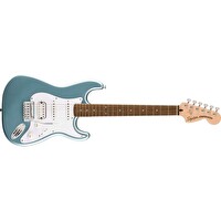 Squier Affinity Stratocaster Junior HSS Hint Defnesi Klavye Beyaz Pena Koruyuculu Metalik Buz Mavisi Elektro Gitar