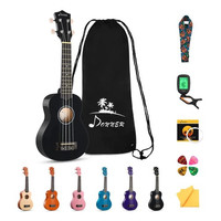 Donner DUS-10D Küçük Boy Ukulele Seti Siyah