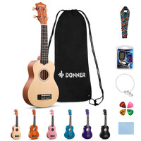 Donner DUS-10N Küçük Boy Ukulele Seti Natürel