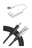Lastvoice Cable-3EX XLR + 3.5 MM Mikrofon Kablosu Ve 7.1 Ses Kartı Seti
