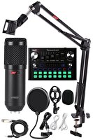 Lastvoice BM800 Live Plus Set Efektli Ses Kartı Mikrofon Stand Kayıt Canlı Yayın Seti (PC Ve Telefon)