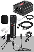 Lastvoice BM800GP PAK Condenser Mikrofon Phantom Power Mini Tripod Ses Kartı (PC-Telefon)