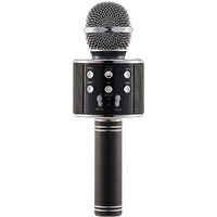 Winex USB-A+TF SD Kart+3.5 MM Aux Girişli Bluetooth Siyah Karaoke Mikrofonu