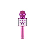 Winex USB-A+TF SD Kart+3.5 MM Aux Girişli Bluetooth Pembe Karaoke Mikrofonu