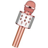 Winex USB-A+TF SD Kart+3.5 MM Aux Girişli Bluetooth Pembe Karaoke Mikrofonu