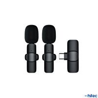 ScHitec K9 Type-C Çift Kablosuz Wireless HD Siyah Yaka Mikrofonu