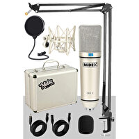 Midex CX1 STA Üst Seviye Condenser Stüdyo Ses Kayıt Mikrofonu Stand Filtre Seti