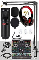 Lastvoice BM800 Titanium Set Efektli Ses Kartı Mikrofon Kulaklık Stand Kayıt Canlı Yayın (Pc ve Telefon)