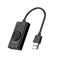 Orico SC2-BK-BP USB 2.0 TRS / TRRS 3.5mm Ses Ayar Tekerlekli Jack Girişli Siyah Harici Ses Kartı