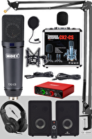 Midex Exclusive Paket-5 Stüdyo Ekipmanları Seti (Monitör-Mikrofon-Ses Kartı ve Kulaklık)