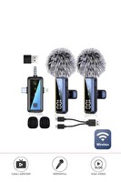 Başkenttekno H68 Type-C - Lightning - Aux 2'li 3in1 Kablosuz Yaka Mikrofonu