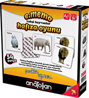 Anatolian 54 Parça E.Memo Vahşi Hayvanlar Hafıza Oyunu 7404