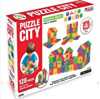 Dede 128 Parça 9 Farklı Şekil City Eğitici Puzzle