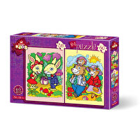 Art Puzzle 35+60 Parça Puzzle Tavşanlar ve Ayı Ailesi 4498