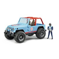 Bruder Jeep Cross Kasklı Pilotu Mavi Safari Aracı BR02541