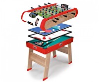 Smoby Powerplay 4 ü1 Arada Oyun Masası Seti Langırt-Bilardo-Masa Tenisi-Hokey 640002