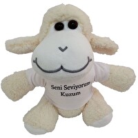Evimdeyokyok Seni Seviyorum Kuzum Tişörtlü Kuzu Peluş Oyuncak