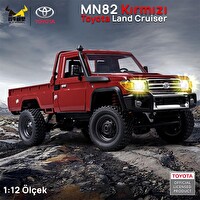 MN Model MN82 1/12 Toyota Land Cruiser LC79 4WD RC Model Crawler Offroad Truck Kırmızı Uzaktan Kumandalı Araba - Dahili Işık Seti