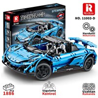 Reobrix Technic 11003-D 1/10 McLaren 675LT Spider Araba Kumanda&Motorlu Yaratıcı Yapı Blok Seti Building Blocks - 1886 Parça