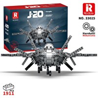 Reobrix 33025 Chengdu J-20 Jet Uçak Yaratıcı Yapı Blok Seti Building Blocks - 1911 Parça