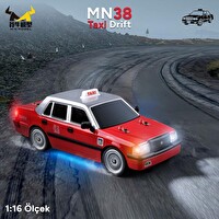 MN Model MN38 1/16 4WD LED Işıklı Onroad Racing Car W-Gyro 2.4GHZ RTR Kırmızı Uzaktan Kumandalı Taxi RC Drift Arabası