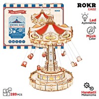 Rokr EA02 Dönme Dolap Müzik Kutusu Swing Ride Music Box DIY 3D Wooden Puzzle Maket Model Seti Detaylı Dekoratif Hobi Kiti