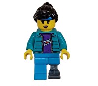 Lego Minifigür Skateboarder Female Dark Azure Legs with Prosthetic Leg CTYy1628