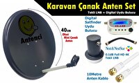 Antenci 40 CM Karavan Çanak Anten Seti + Dijital Uydu Bulucu