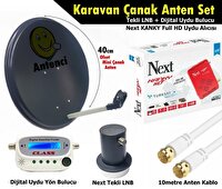 Antenci 40 CM Karavan Çanak Anten Seti - Next HD Uydu Alıcısı - Dijital Uydu Bulucu