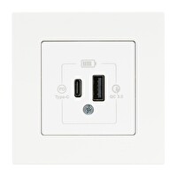 Günsan Eqona Beyaz Şarj Prizi 20W QC3.0 PD Type-C + USB Çift Çıkışlı