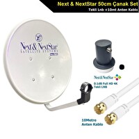 Next 50 CM Ofset Çanak Anten - Next Tekli LNB - 10 M Anten Kablo