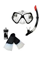 Avessa Premium Yetişkin Dalış Seti (39-41) Siyah Şnorkel Set ve Palet