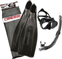 Cressi Pro Star Palet Maske Şnorkel Seti Siyah No:39-40