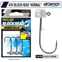 Owner 4151 Block Head JigHead Lead-NO:1/0-1/16 OZ
