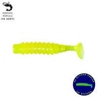 Argeus UV Silikon 1.5G - 45MM Fishack Karides Kokulu  Silikon Kurt Balık Yemi  10 Adet Fluo Green