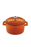 Lava Trendy Yuvarlak Çap 10 CM Turuncu Döküm Demir Mini Tencere