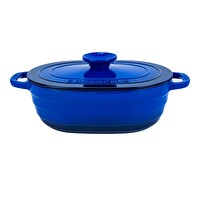 Lava Experience Serisi 24x33 CM Oval Döküm Demir Kapak Mavi Tencere LV O TC6 33 YK6 B