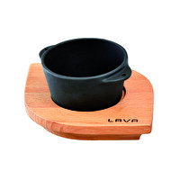 Lava Döküm Çap 8 CM Yuvarlak Sufle - Sos Kabı ve Ahşap Altlığı LV ECO SK 8 T14 K4