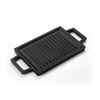 Lava 22x15 CM Döküm Dikdörtgen Çift Yön Izgara ve Düz Yüzey Siyah Hot Plate LV ECO HP 2215 T13
