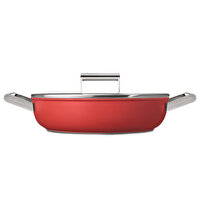 Smeg Cookware 50's Style 28 CM Cam Kapaklı Kırmızı Pilav Tenceresi CKFD2811RDM