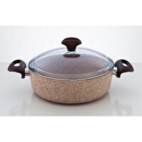 Falez Creamy Granitec 30 CM Kısa Granit Tencere FLZCRE3015