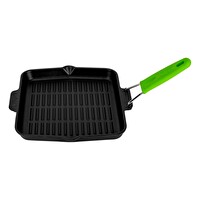 Lava 24x24 CM Silikon Tel Saplı Döküm Kare Sığ Yeşil Izgara Tavası LV ECO GT 2424 T22-1 G