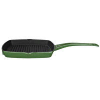 Lava Döküm Demir Yekpare Saplı 26x26 CM Kare Yeşil Izgara Tava LV K GT 2626 K0 G