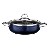 Leggno Master 24 CM Titanyum Metalik Mavi Sığ Tencere MST2828ST24BL